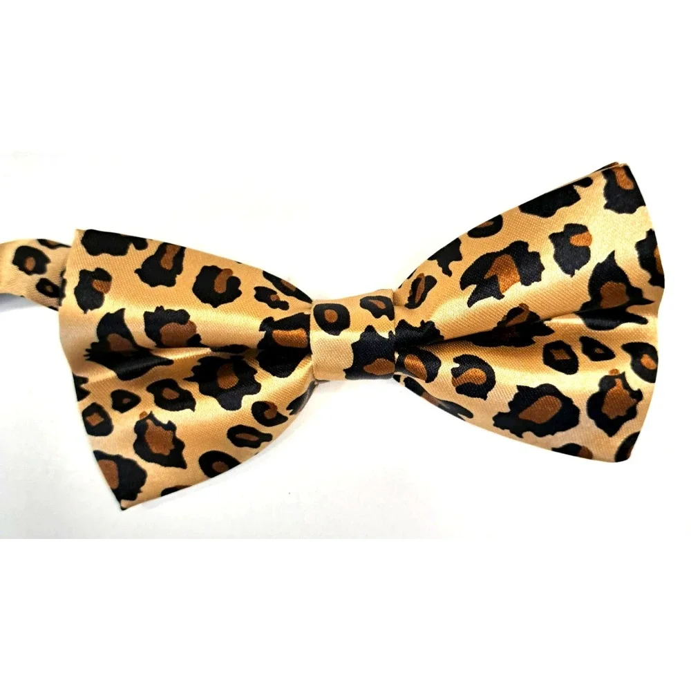 Lot Of 3 Bow Ties Striped Animal Print Gingham Check‎ Fun Novelty Tie